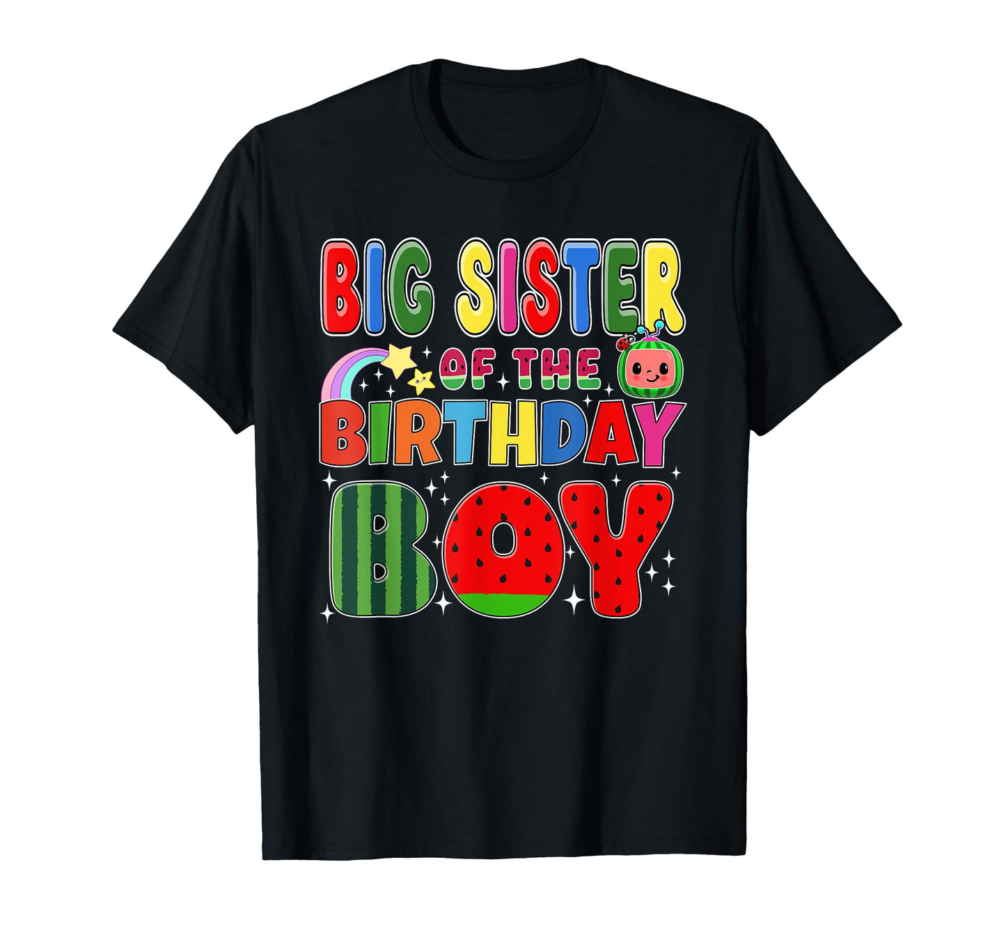 Big Sister of The Birthday Boy Melon Family Matching Funny T-Shirt