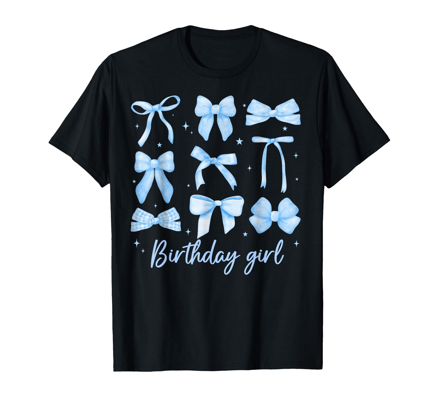 Birthday Girl Coquette Funny Birthday Girl Blue Coquette Bow T-Shirt