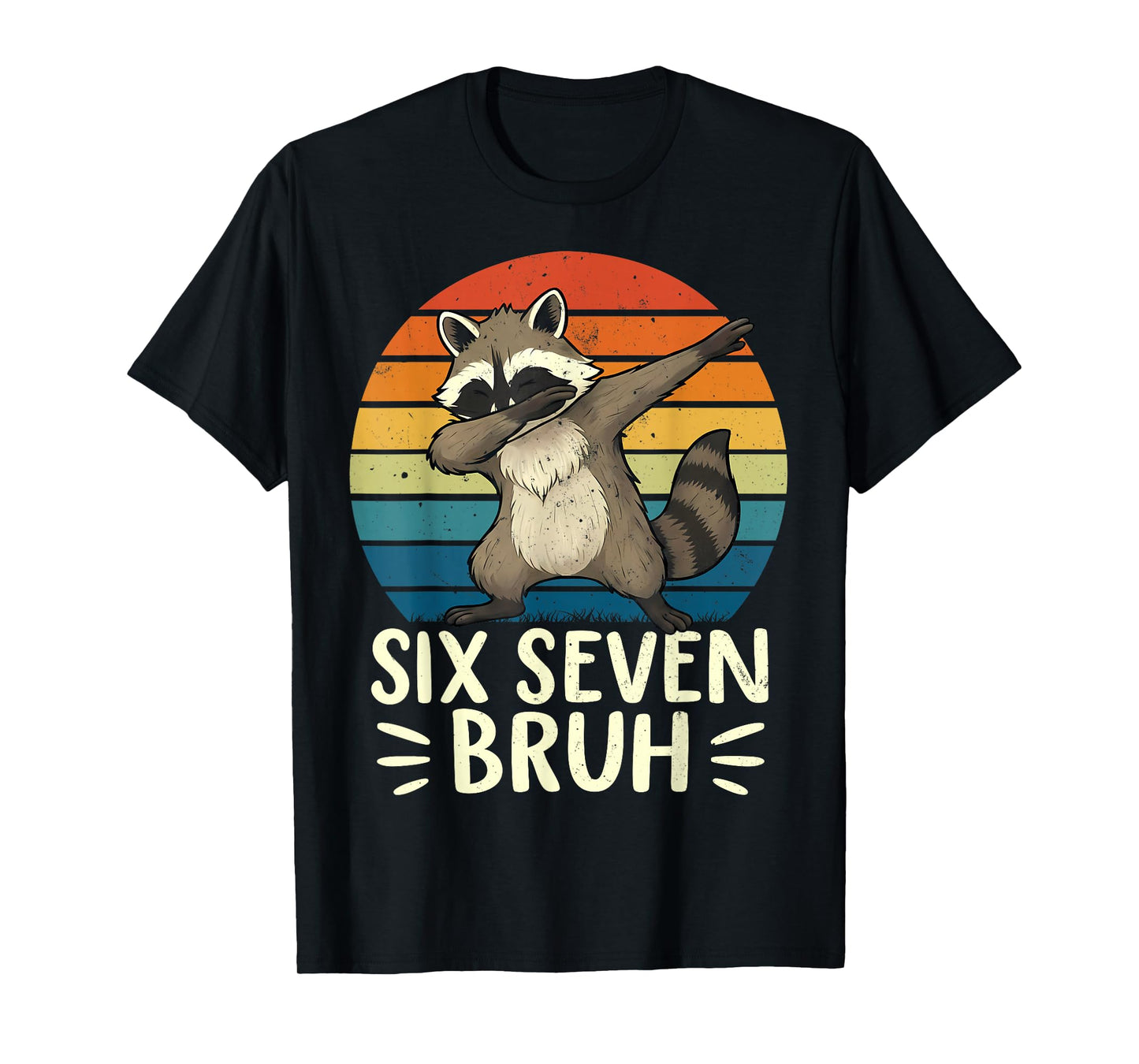 67 Meme Raccoon Funny Six Seven Bruh Raccoon for Kids Boys T-Shirt