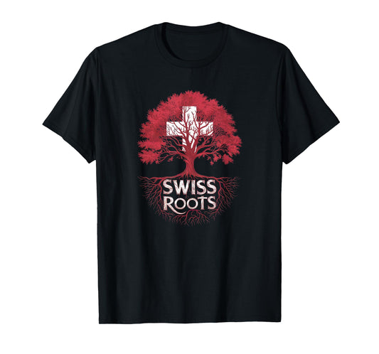 Swiss Roots - Switzerland Flag Colors Family Tree Souvenir T-Shirt