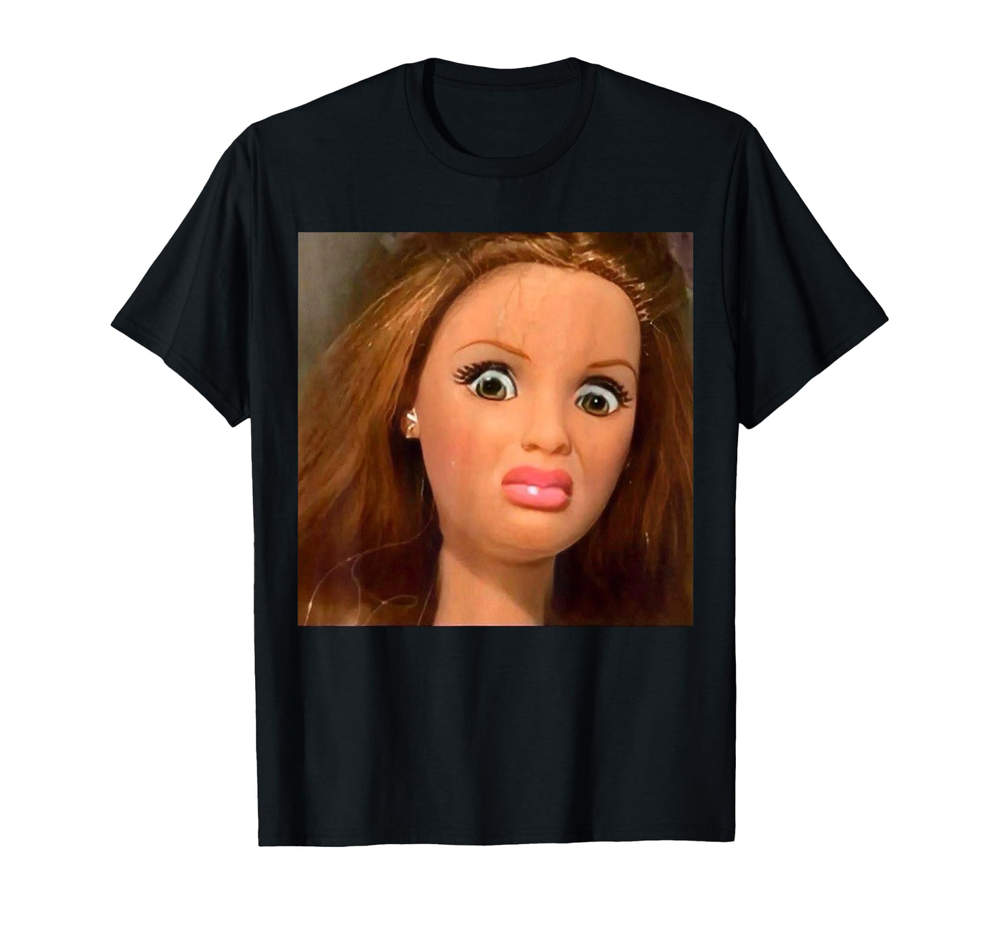 Funny Doll Face Meme Expression Hilarious Sarcastic T-Shirt