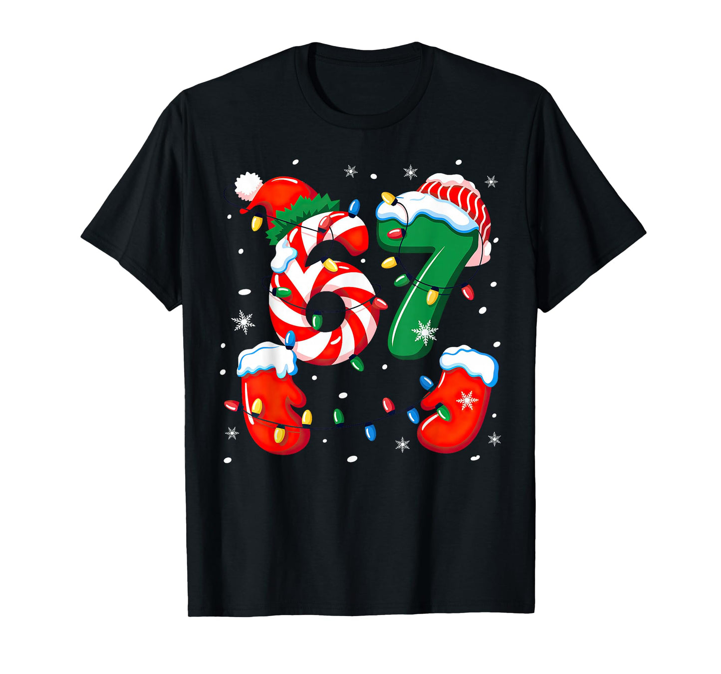 Six Seven 6 7 Meme Christmas Xmas T-Shirt