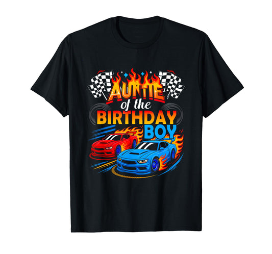 Auntie Of The Birthday Boy Race Car Birthday Party Racing T-Shirt