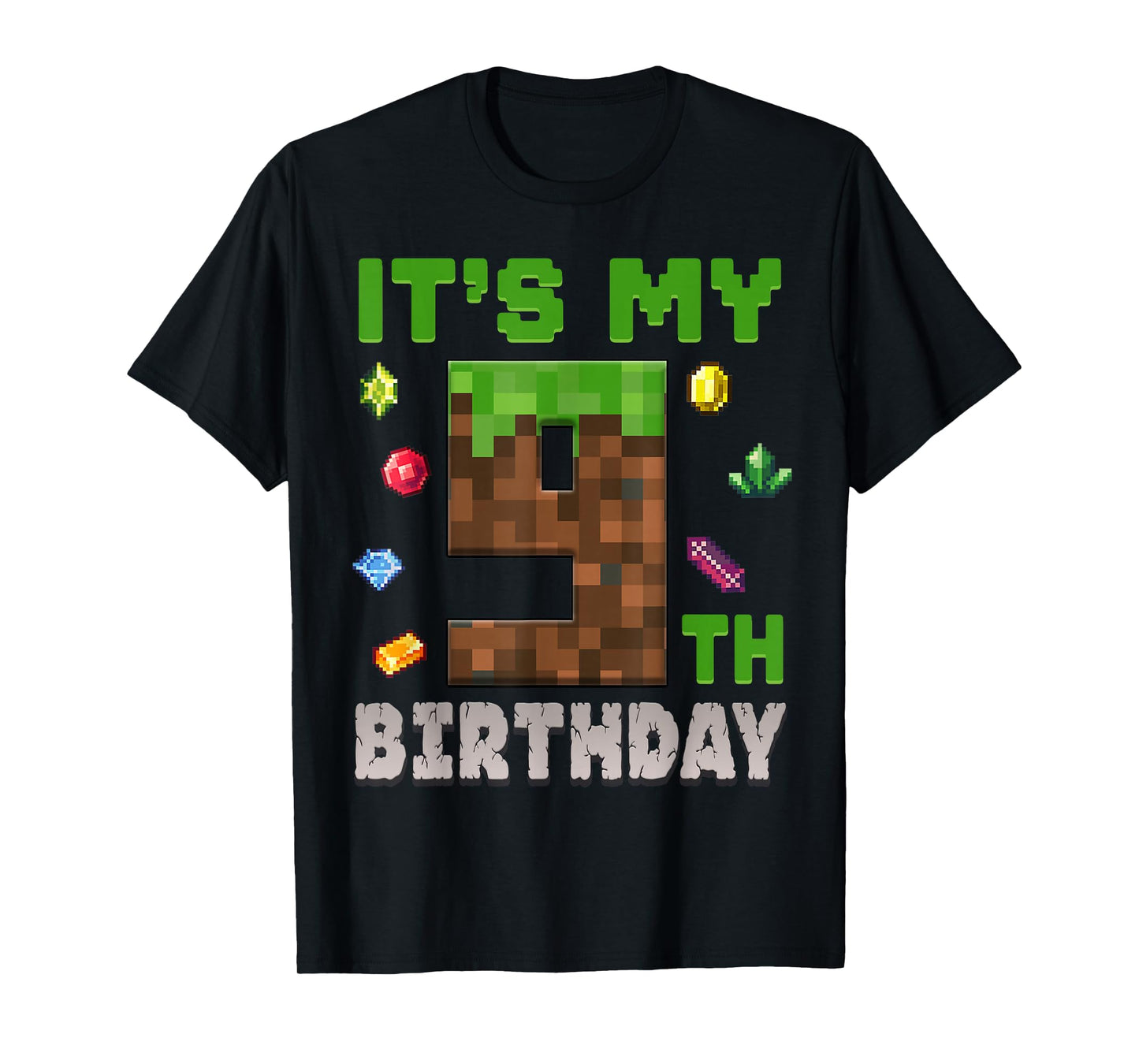Birthday Boy It's My 9th Birthday 9 Year Old Pixel Gamer T-Shirt