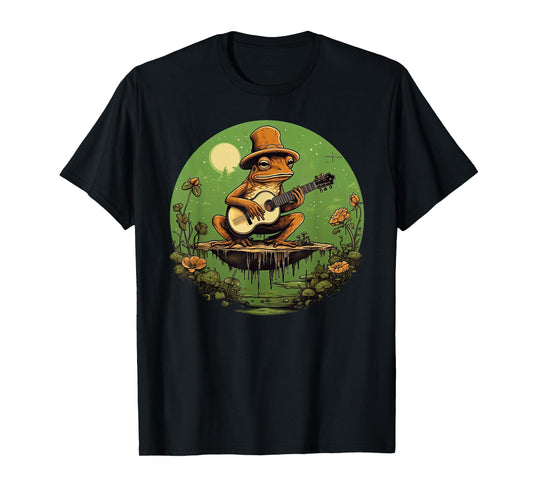 Banjo Frog Cottagecore Funny Retro Style Bluegrass T-Shirt
