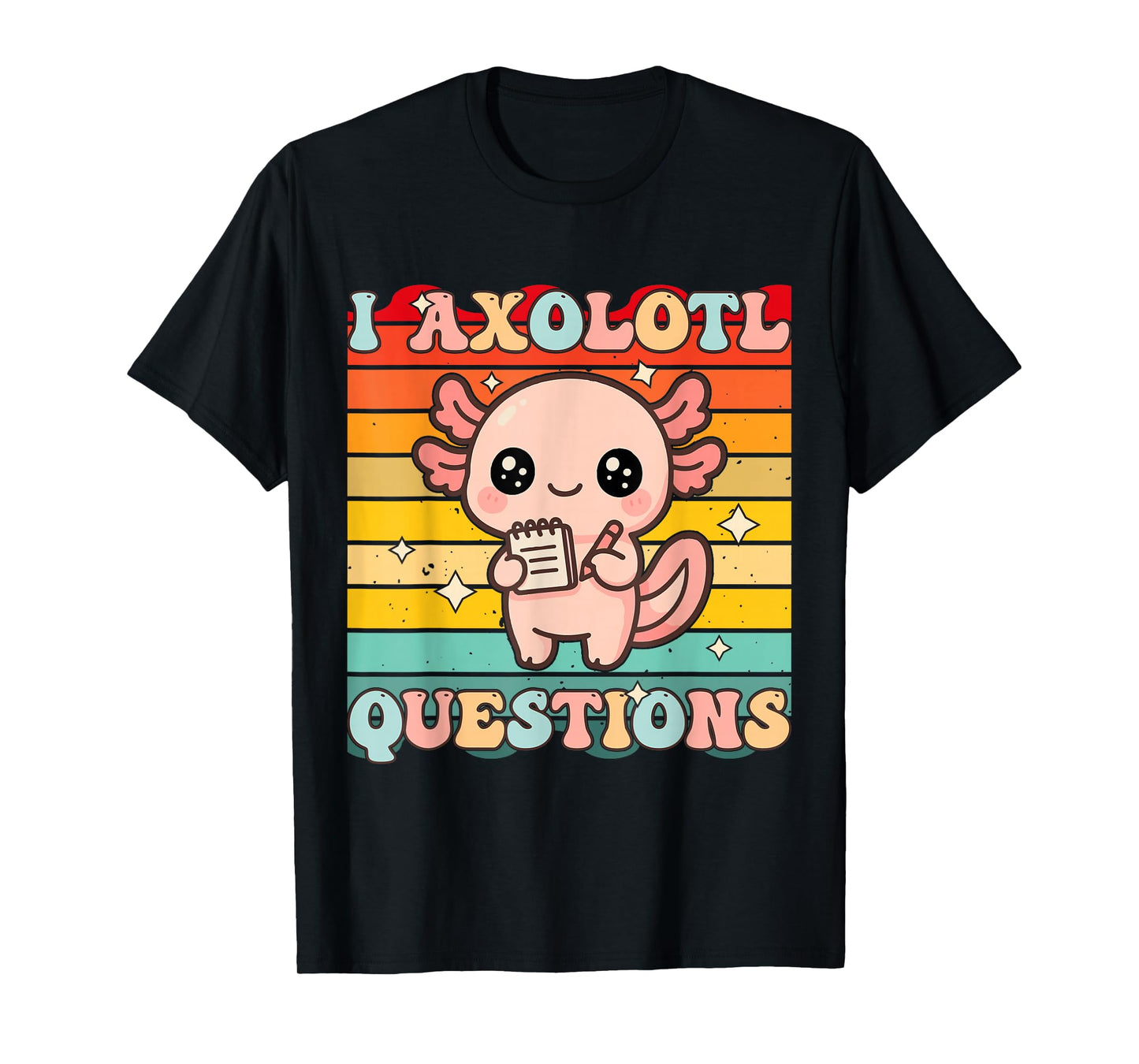 I Axolotl Questions Funny Adults Youth Kids Retro Vintage T-Shirt