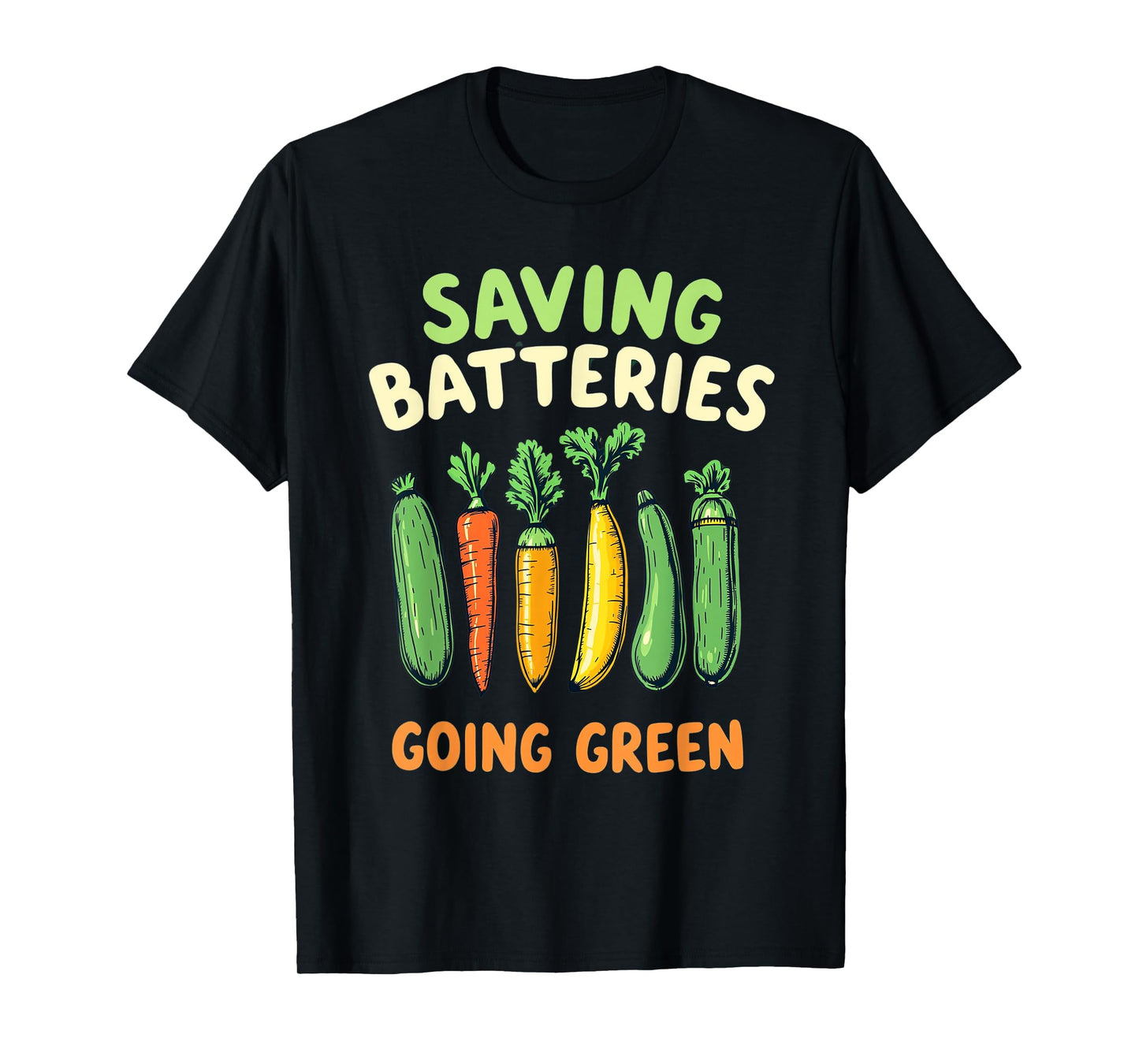 Eco Saving Batteries Going Green Funny Embarrassing Cucumber T-Shirt