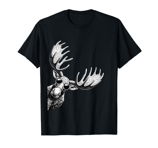 Funny Moose Wearing Sunglasses Alaska Moose Lovers T-Shirt