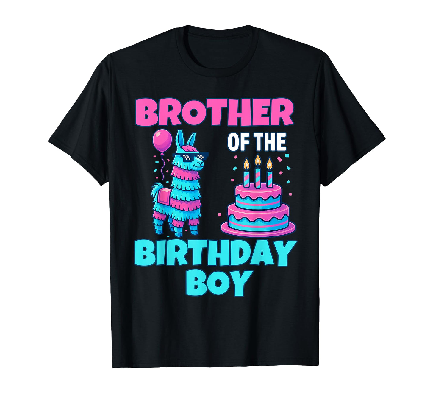 Brother Birthday Boy Llama Pinata Party family mathing men T-Shirt