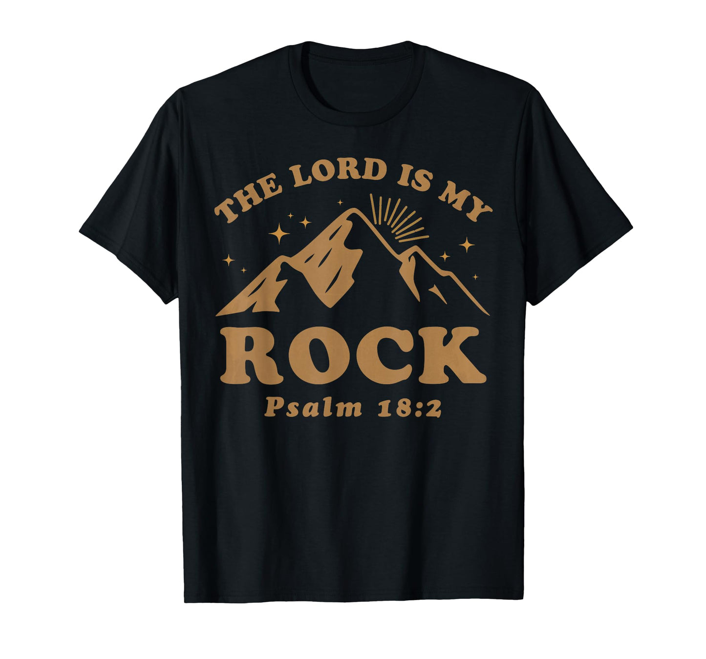 The Lord is My Rock Psalm 18 2 Bible Verse Mountain Retro T-Shirt