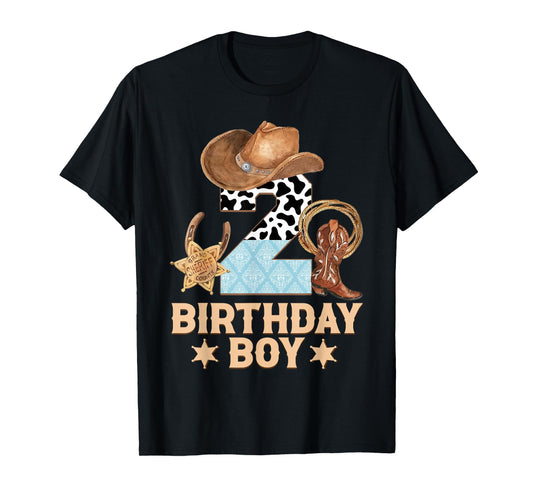 Western Family Birthday Boy Shirt 2 Cowboy 2nd Birthday T-Shirt