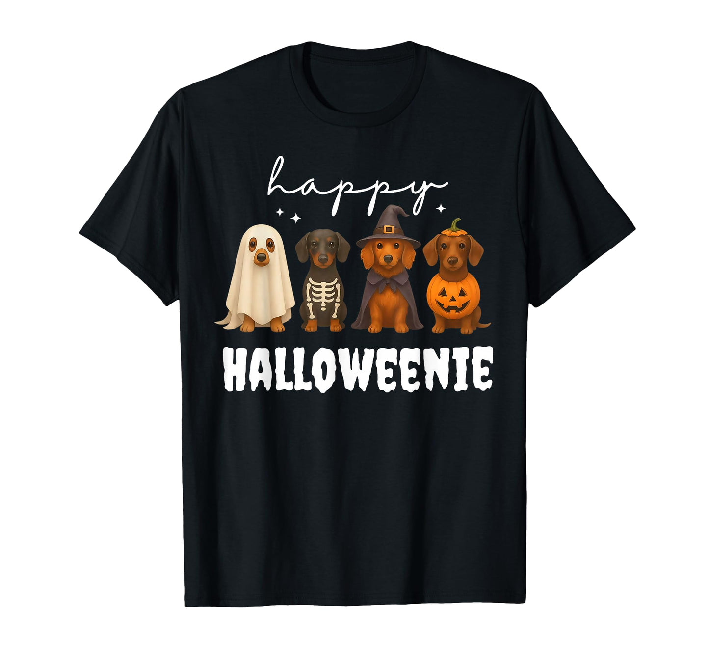 Happy Halloweenie Funny Dachshund Dog Doxie Mom Costume T-Shirt
