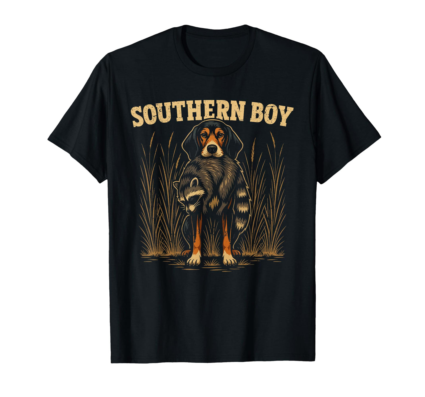 Coon Hunting Raccoon Hunter Hound Dog Southern Boy T-Shirt