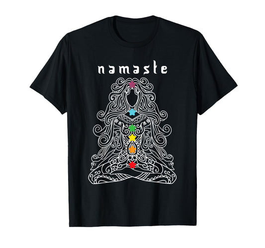 Namaste Design Yoga Pose with Chakra Awesome Gift T-Shirt