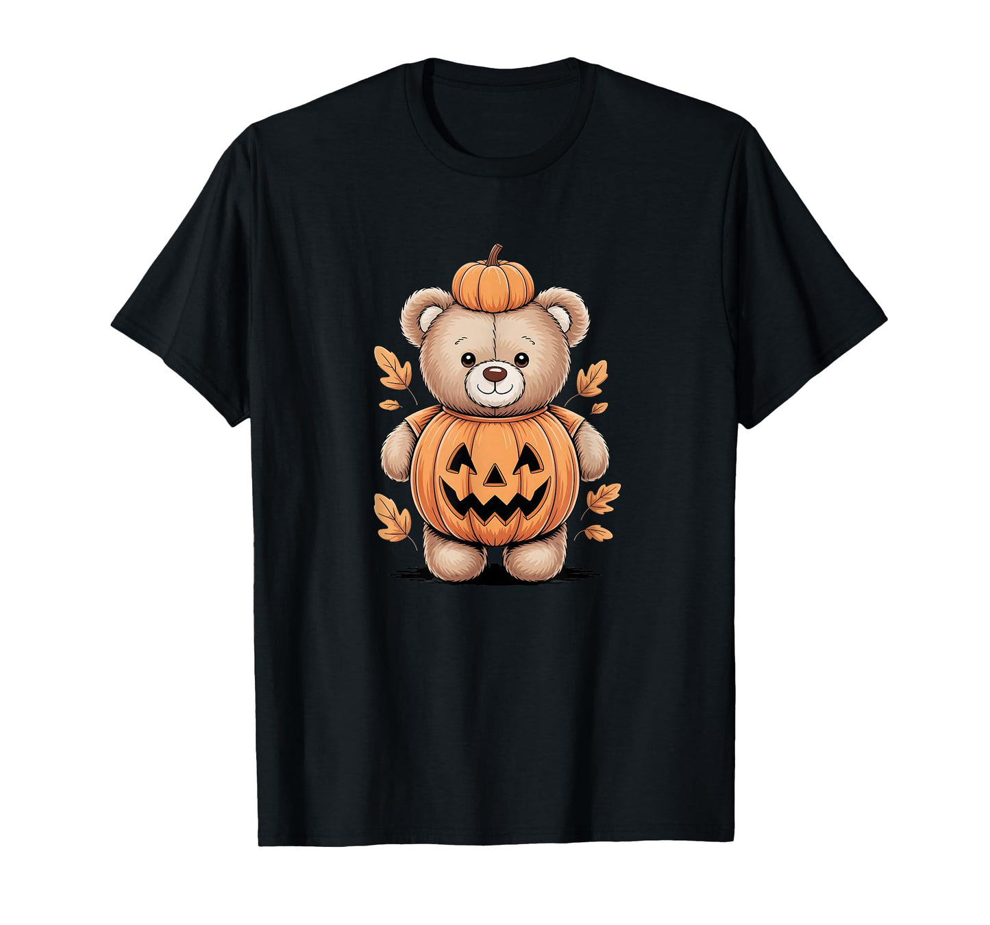 Cute Halloween Teddy Bear Pumpkin Costume Funny T-Shirt
