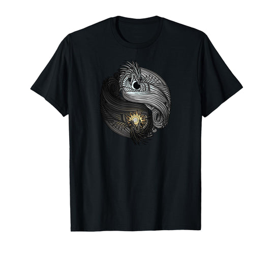 The Dreaming Dragon Sun and Moon Yin Yang Dragons T-Shirt