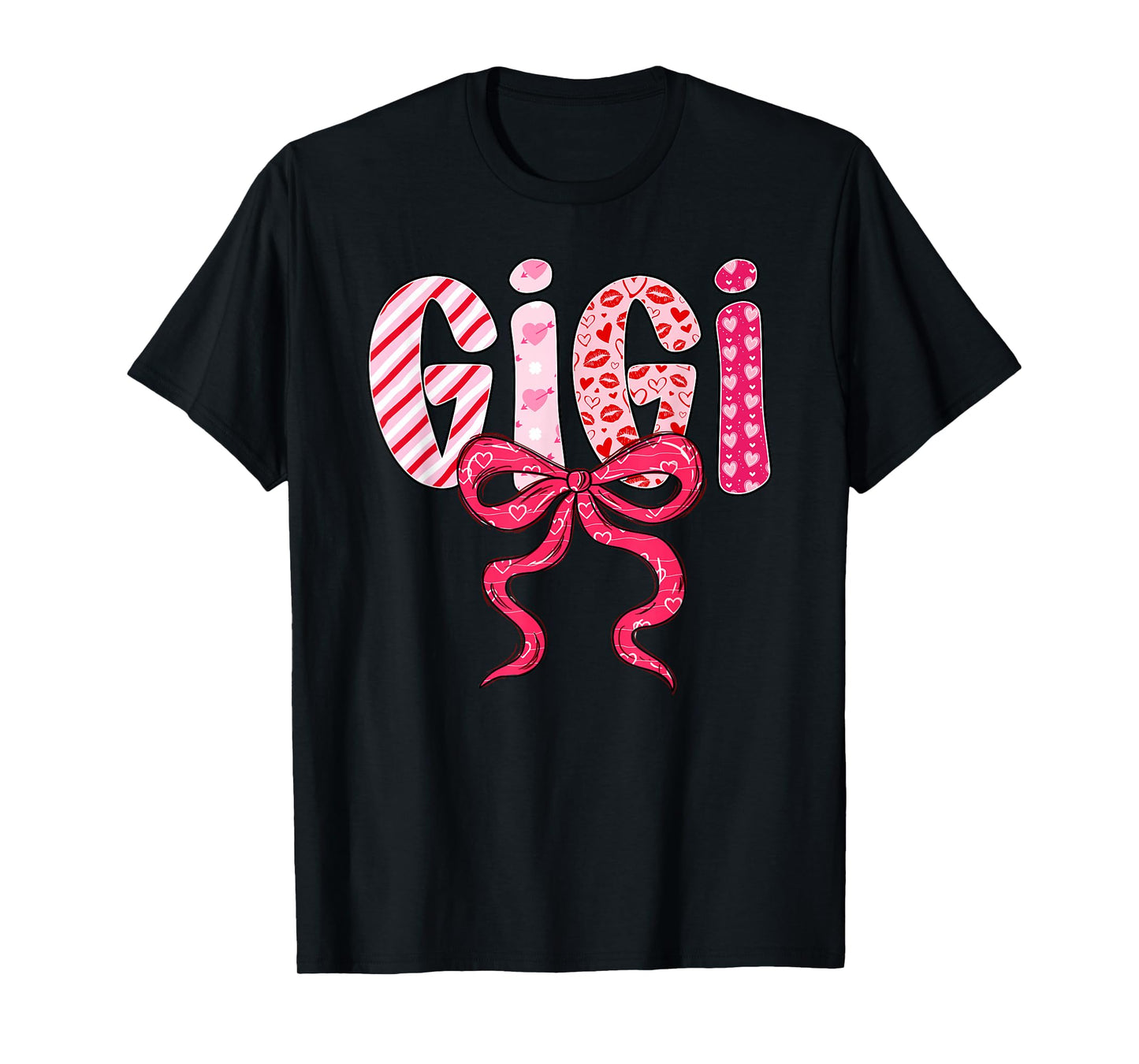 Gigi Valentine Pink Coquette Bow Valentine's Day Grandma T-Shirt