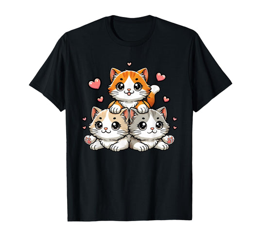 Cute Kawaii Cats Neko Funny Kitten Cat Lover Gift Women Girl T-Shirt