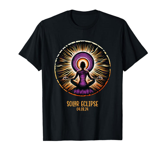 Totality April 8 2024 Total Solar Eclipse Women Yoga T-Shirt