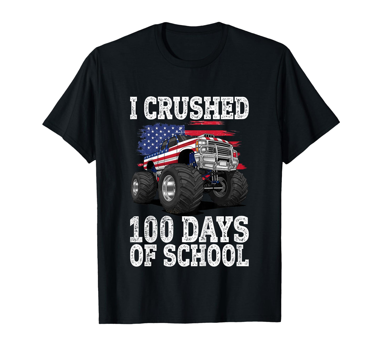 Kids I Crushed 100 Days of School Monster Truck 100 Days Smarter T-Shirt