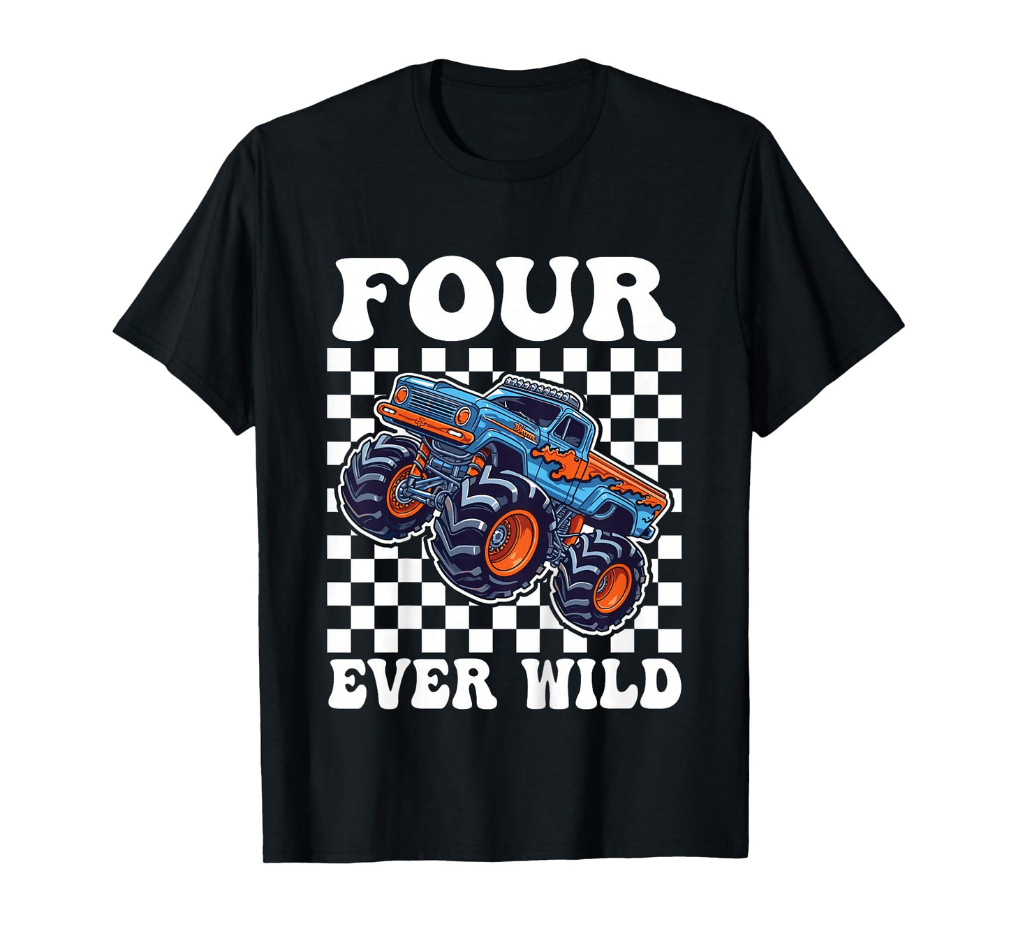 4th Birthday Monster Truck 4 Year Old Boys 4th Party T-Shirt