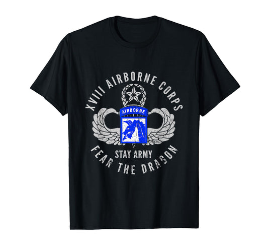 Proud 18th XVIII Airborne Corps US Veteran Fear The Dragon T-Shirt