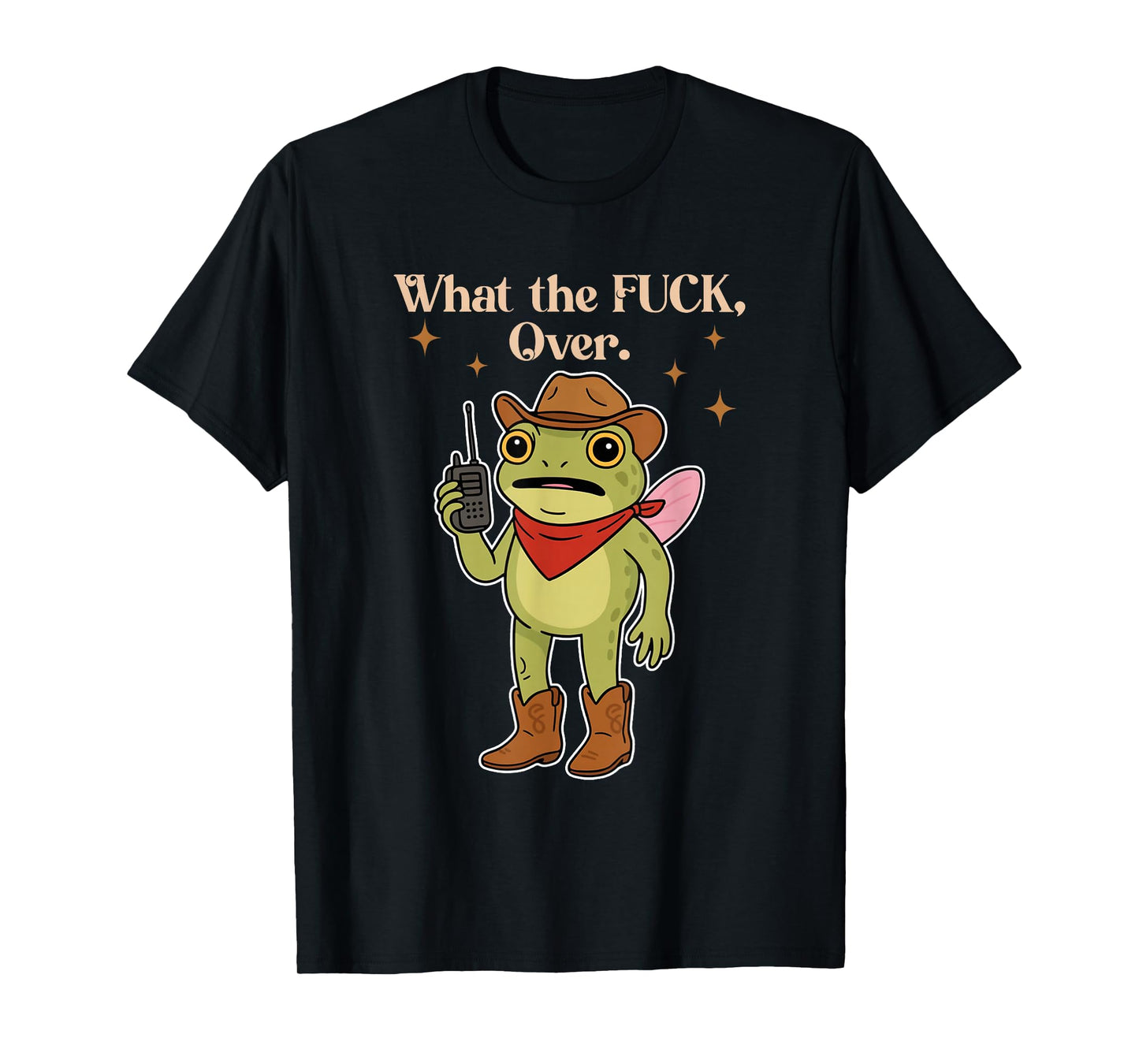 What's The F#CK Over Funny Frog Walkie Talkie Icon T-Shirt