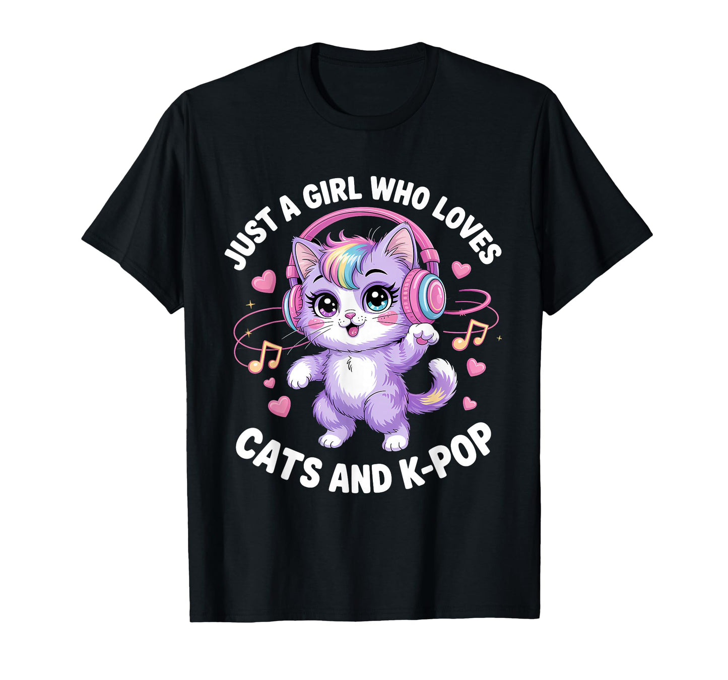 K-Pop Just A Girl Who Loves Cats and K-Pop K Pop Kawaii Kpop T-Shirt