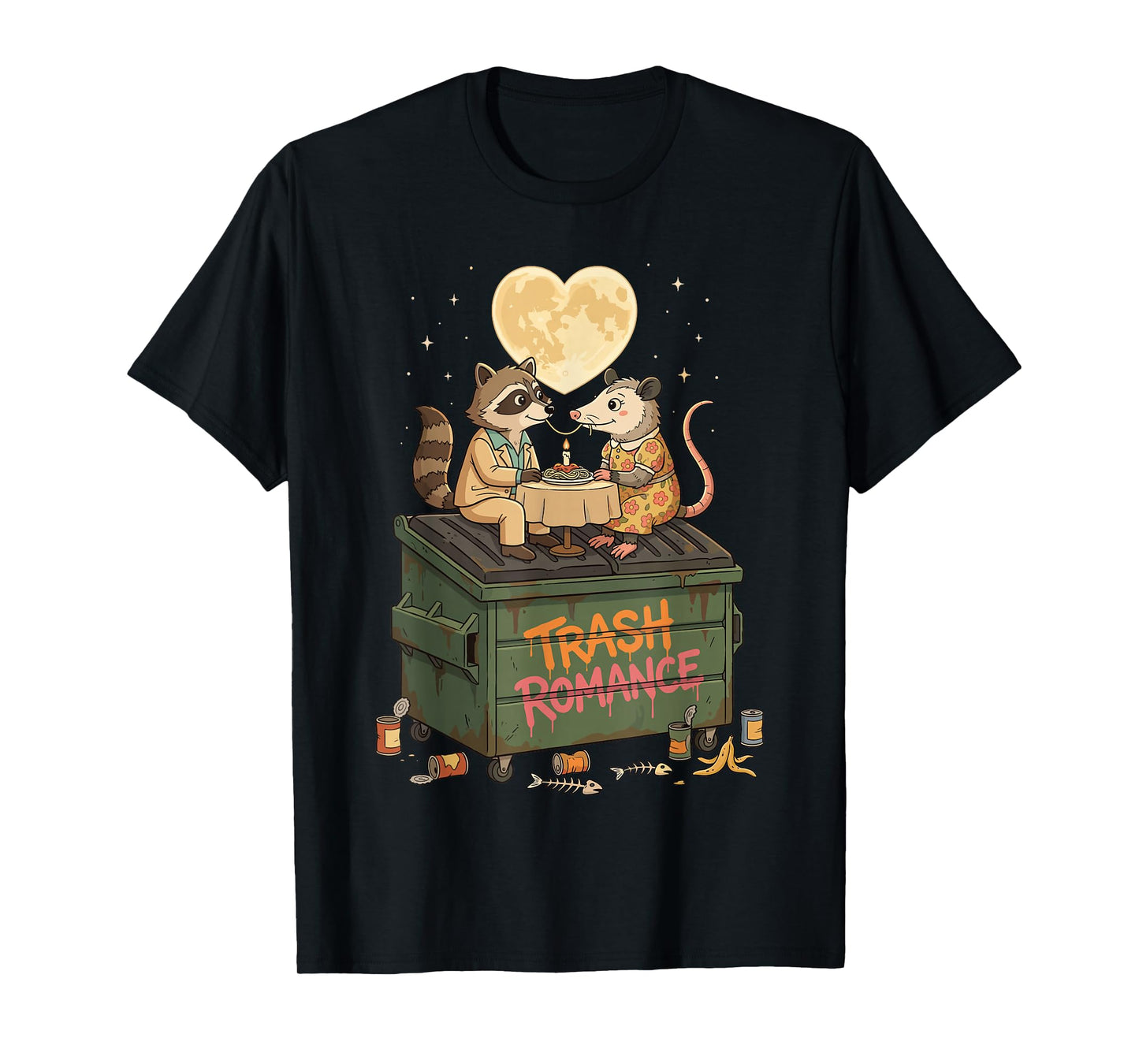 Trash Romance Raccoon Opossum Love Valentine T-Shirt