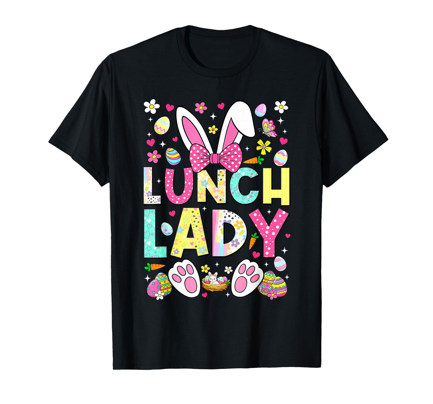 Lunch Lady Crew Funny Bunny Cafeteria Family Easter Day T-Shirt