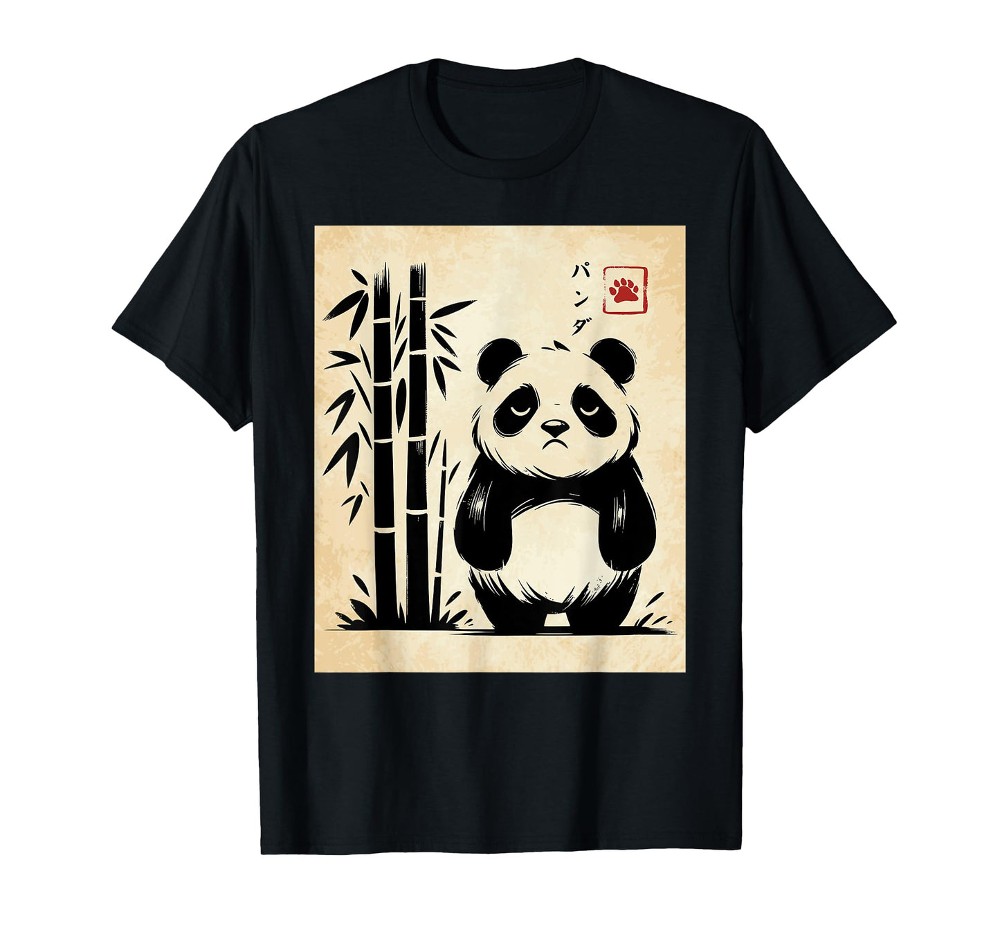 Kawaii Panda Ink Japanese Streetwear Novelty Funny Panda T-Shirt