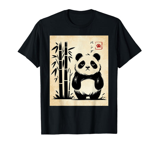 Kawaii Panda Ink Japanese Streetwear Novelty Funny Panda T-Shirt