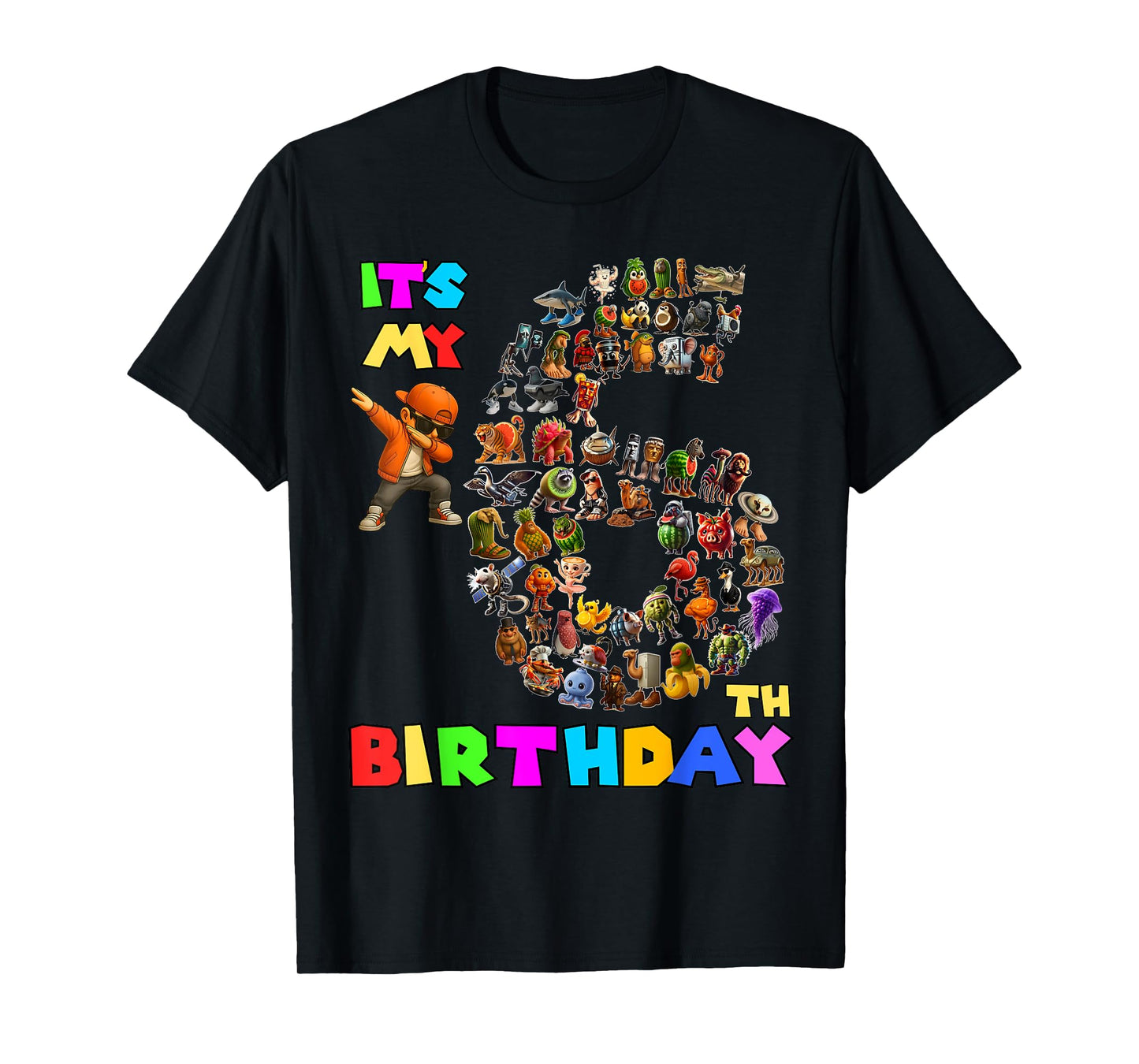 Funny It's My 6th Birthday Italian Brainrot Meme Boys Girls T-Shirt