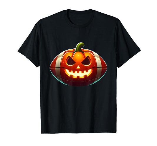Football Halloween Pumpkin Scary Football Player Costume T-Shirt