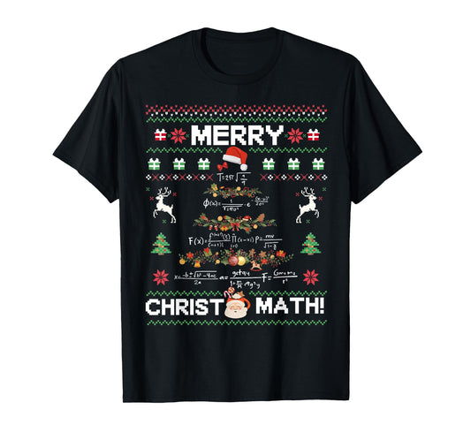 Merry Christmath Funny Christmas Math Tree Student Teacher T-Shirt