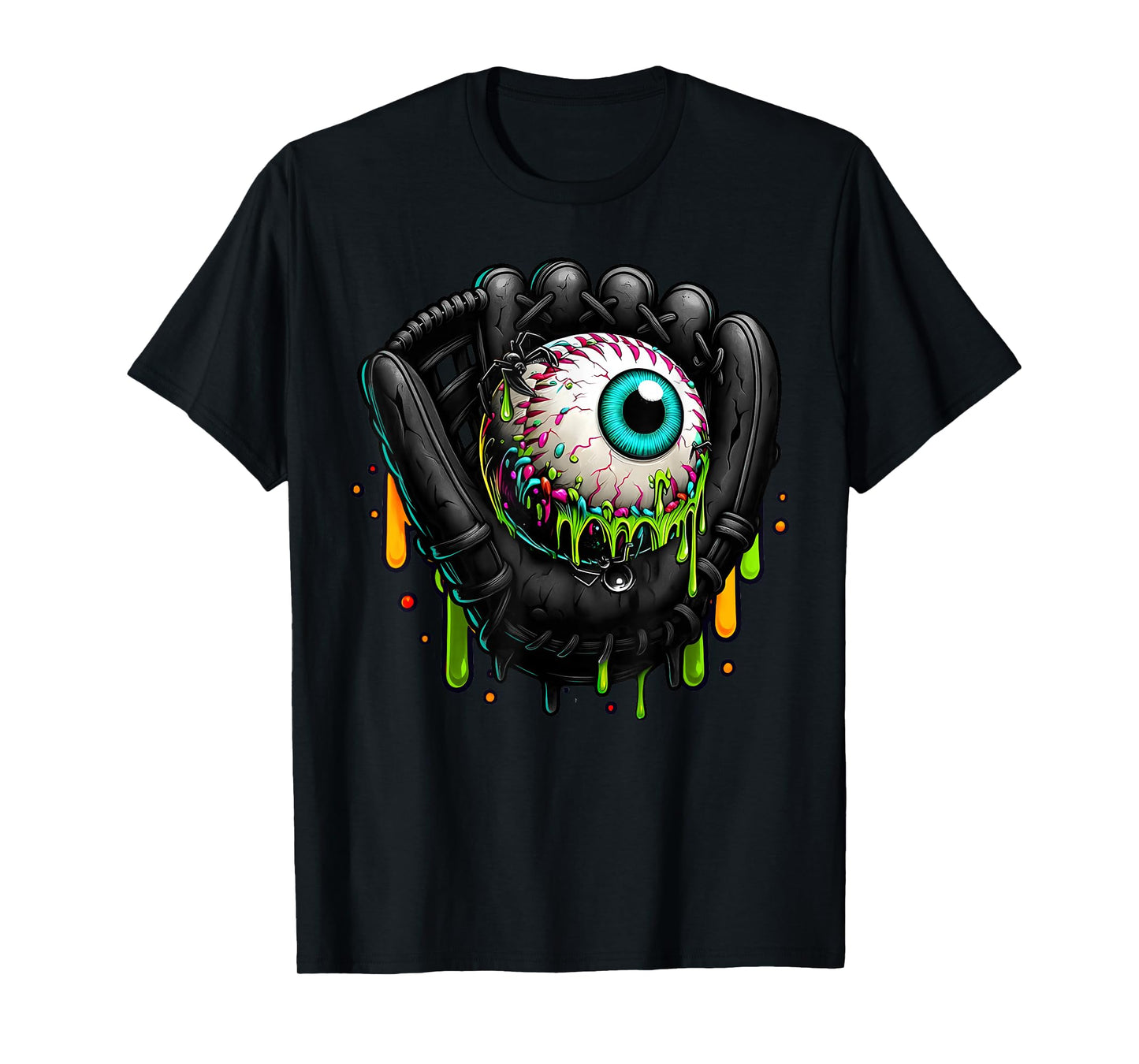 Baseball Drip Halloween Sprinkles Baseball Glove Spooky T-Shirt