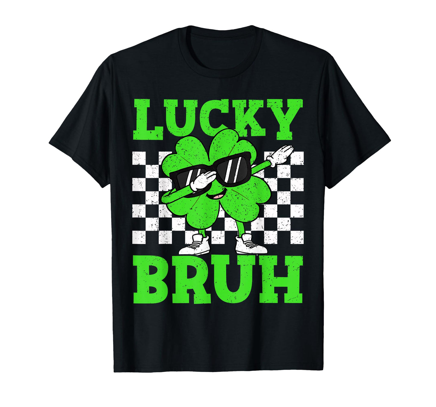 Boys St Patricks Day Kids Lucky Bruh Dabbing Shamrock Clover T-Shirt