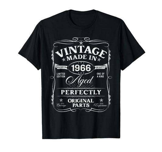 Vintage 60th Birthday Decorations Men Funny 1966 60 Birthday T-Shirt