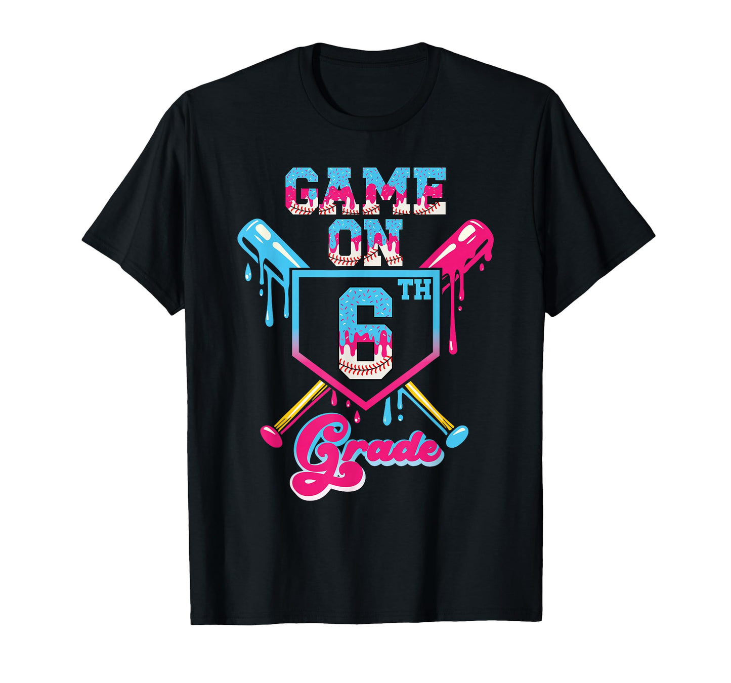 Back to School Game On Sixth Grade Baseball First Day Boys T-Shirt