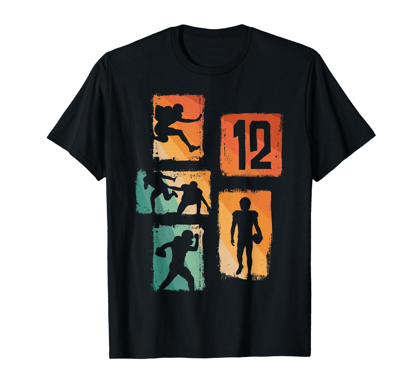 12th Birthday Retro American Football 12 Years Old Boy Girl T-Shirt