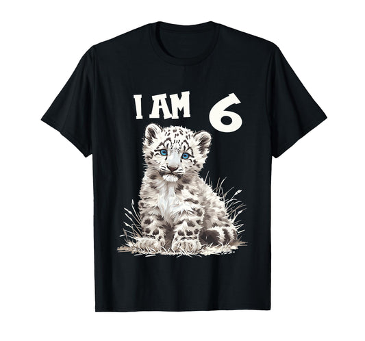 Kids 6 Years old 6 birthday Snow Leopards Boy girl Snow Leopard T-Shirt