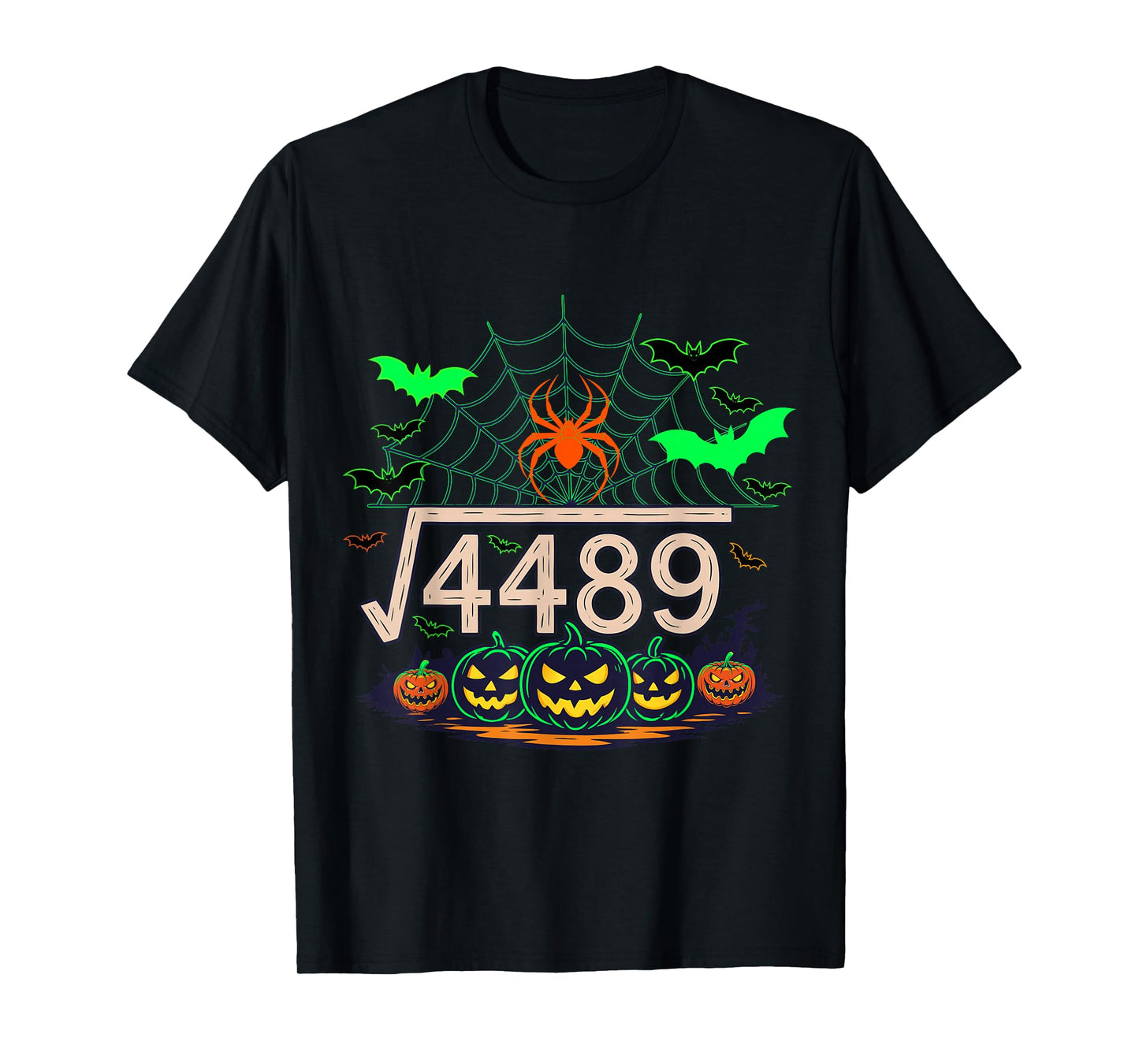 Funny 67 Meme Math Teacher 6 7 Halloween Square Root 4489 T-Shirt