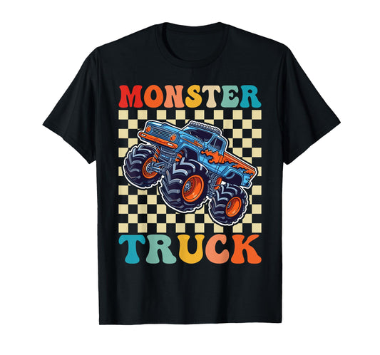 Monster Truck for Toddlers, Kids Monster Truck Retro Vintage T-Shirt