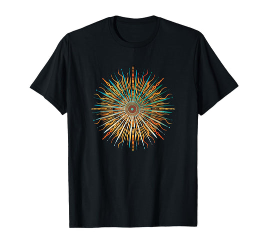 Sun Mandala T-Shirt - Geometric Abstract Starburst T-Shirt