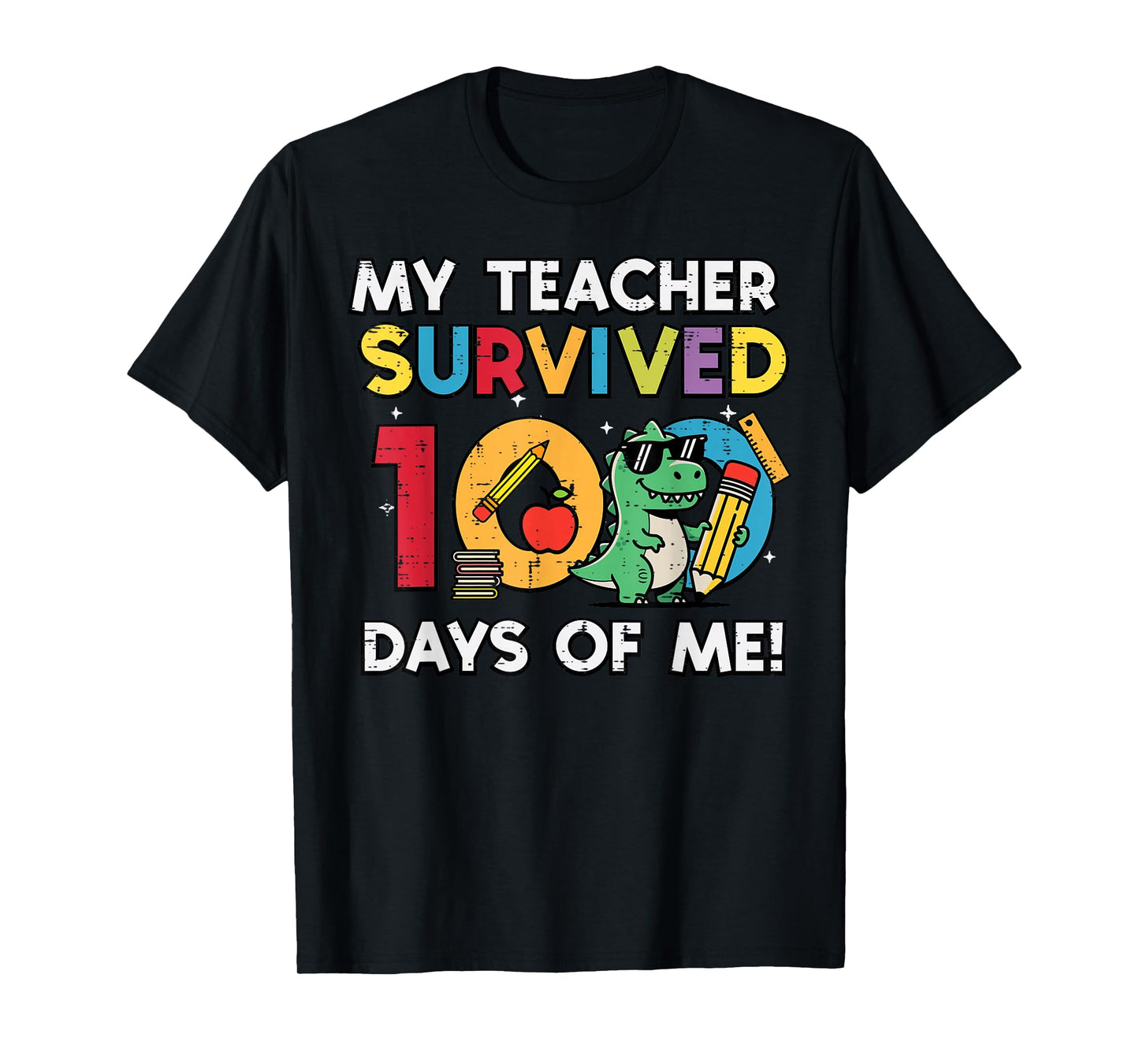 My Teacher Survived 100 Days Me Trex 100th Day School Boys T-Shirt