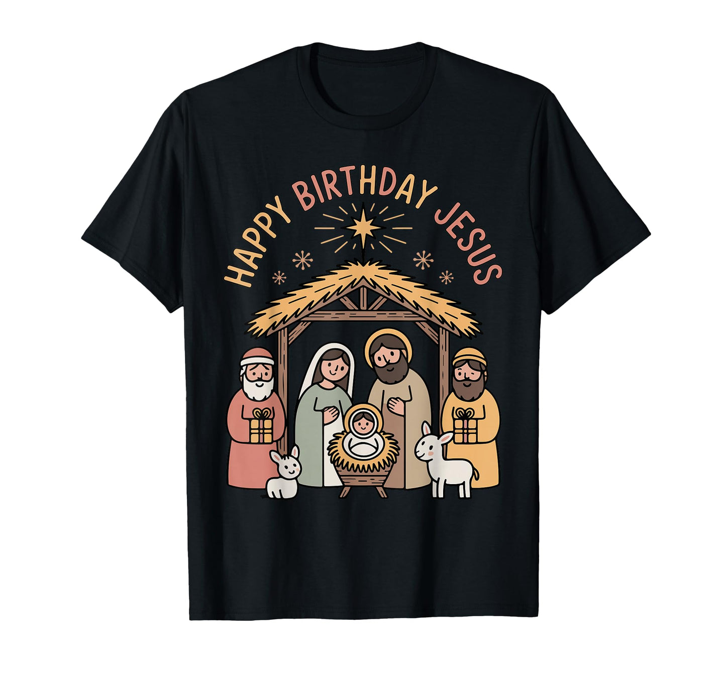 Happy Birthday Jesus Christmas Christian Outfit Toddler Girl T-Shirt