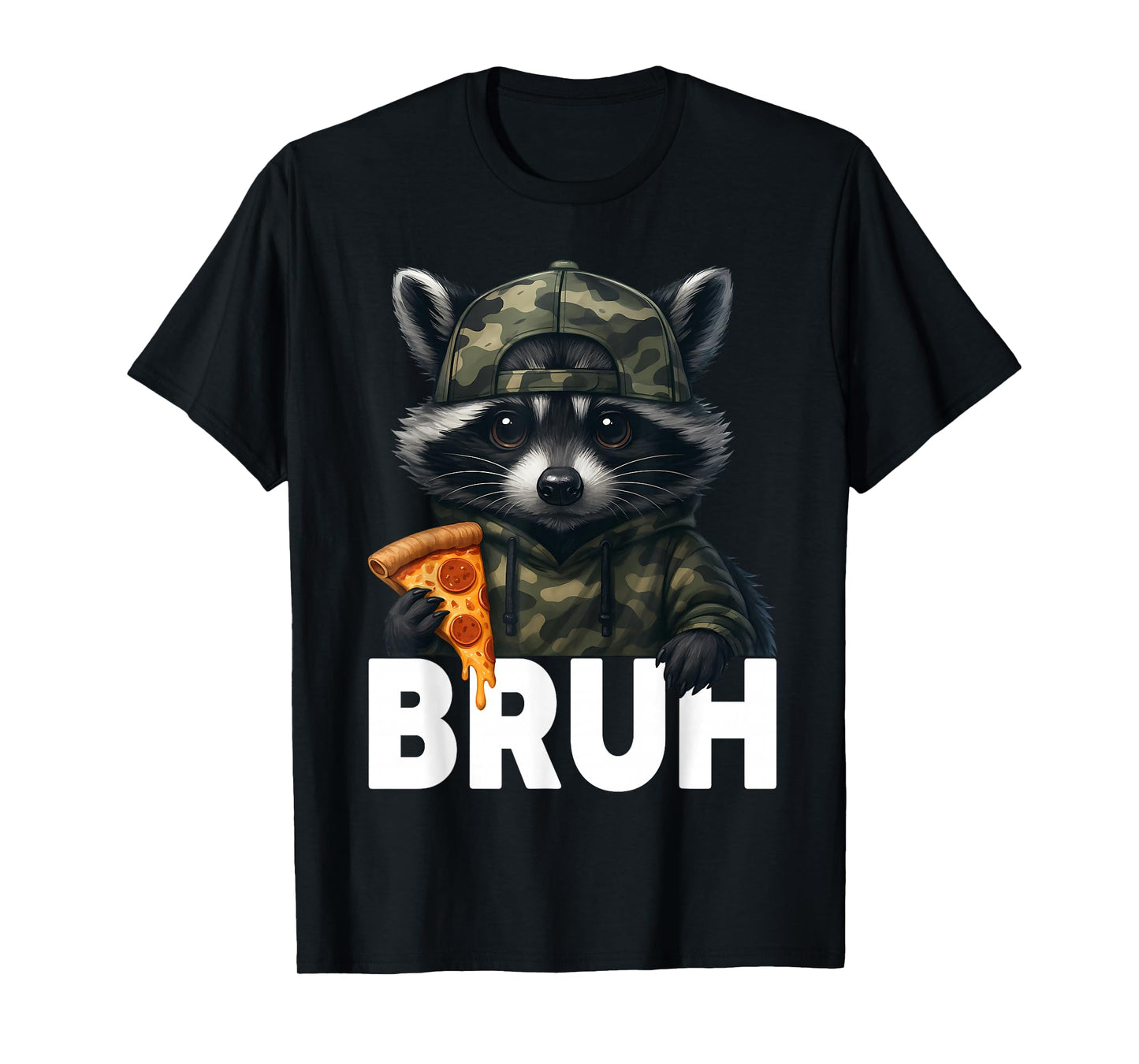 Funny Raccoon Bruh Meme Teens Boys Girls Men Graphic T-Shirt