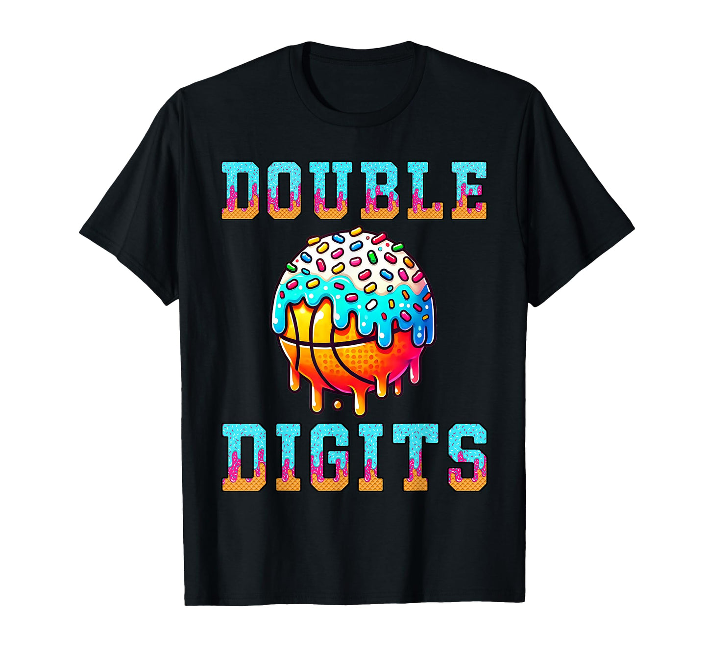 Double Digits Birthday Boy 10th Basketball Birthday Party T-Shirt