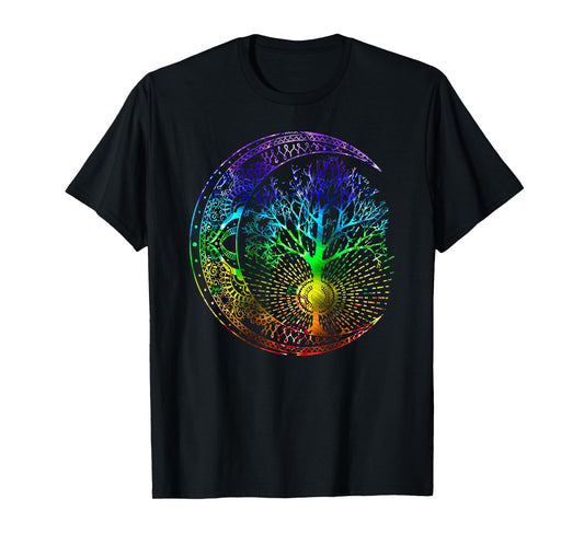 Mandala Moon Chakra Tree of Life T-Shirt