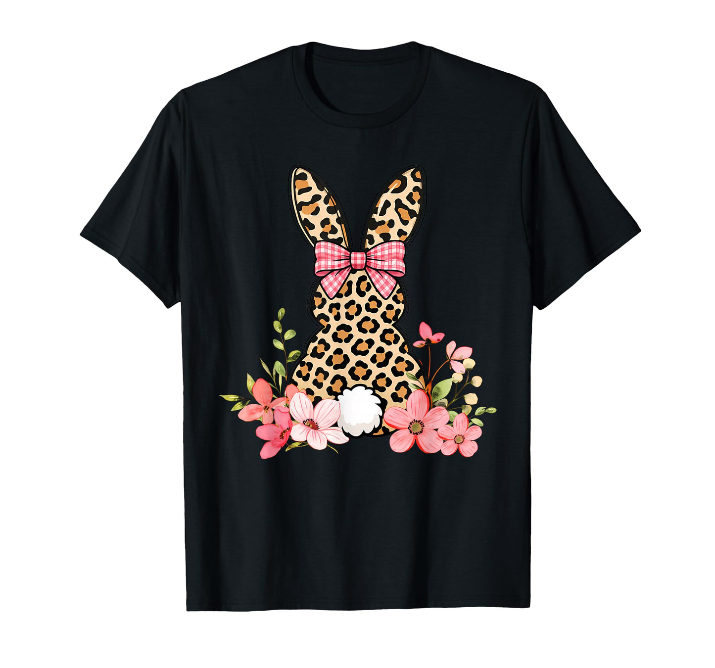 Women Easter Bunny Leopard Happy Easter Day Women Kids Girls T-Shirt